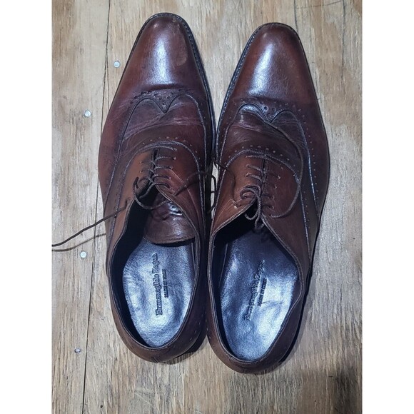 ermenegildo zegnaWingtip Leather oxford dress shoes men 9D brown